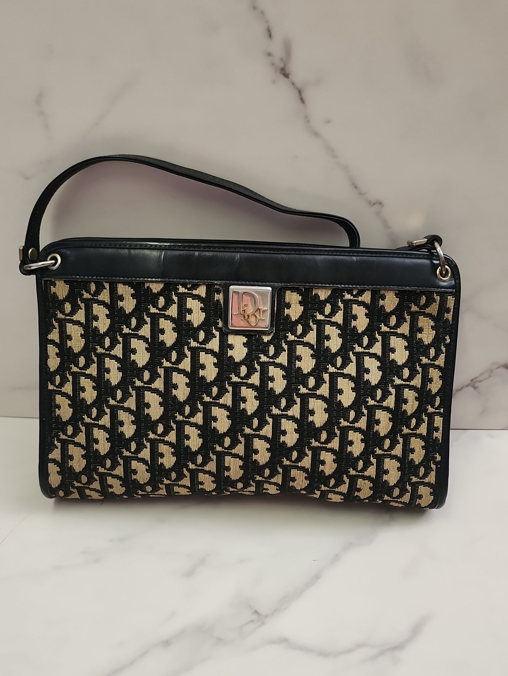 Authentic Vintage Dior Trotter Shoulder Bag With Digital COA